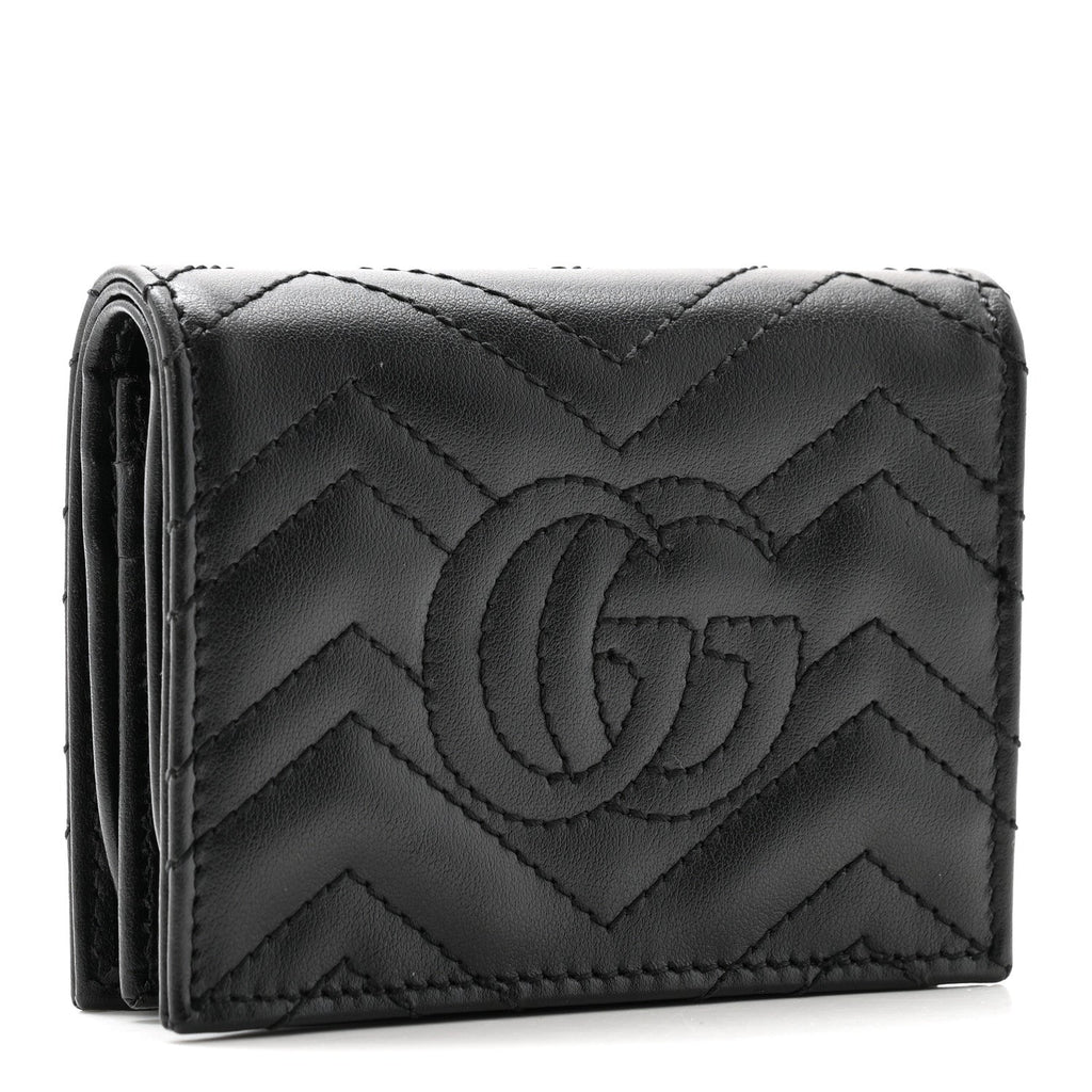 Calfskin Matelasse GG Marmont  Case Wallet Black