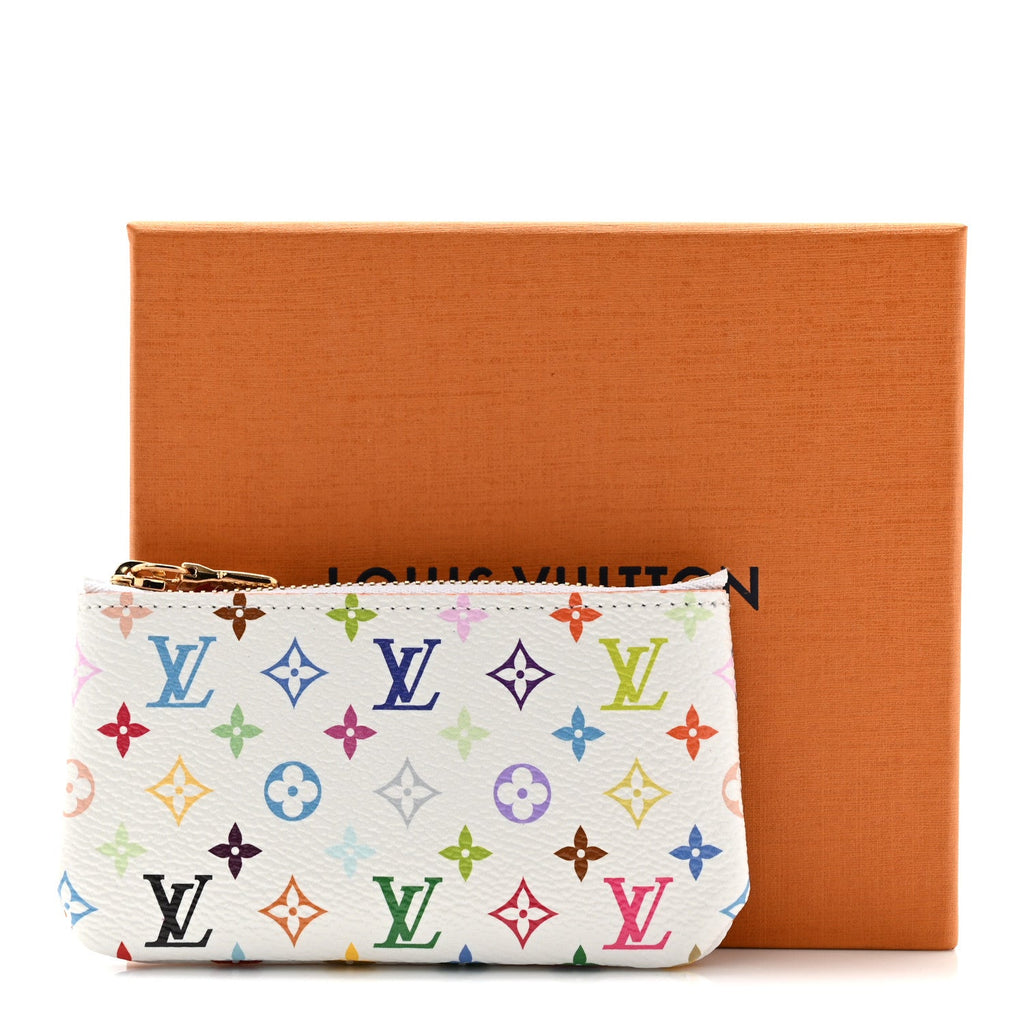 LV X TM Monogram Multicolor Key Pouch White