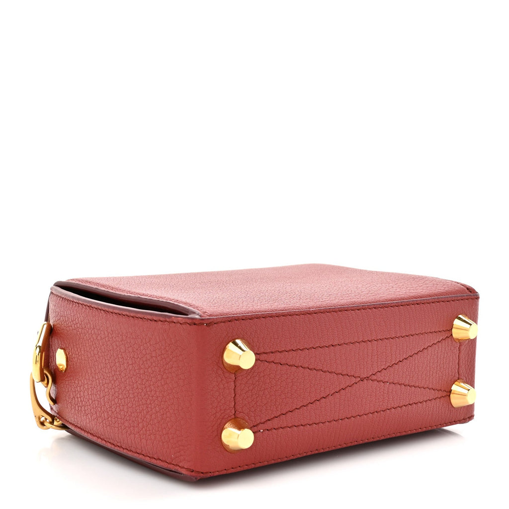 Silky Amish Grained Box Shoulder Bag 16 Lacquered Red
