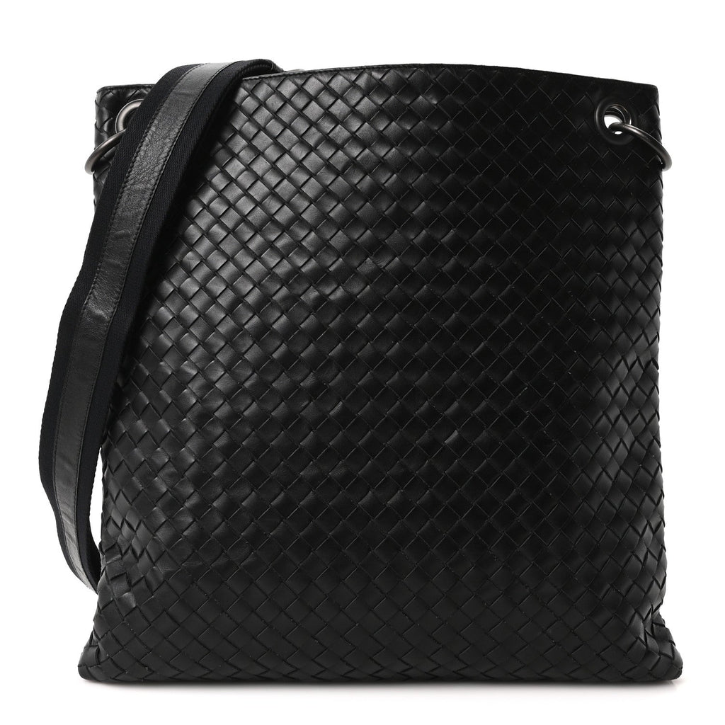 Nappa Intrecciato VN Crossbody Messenger Bag Black