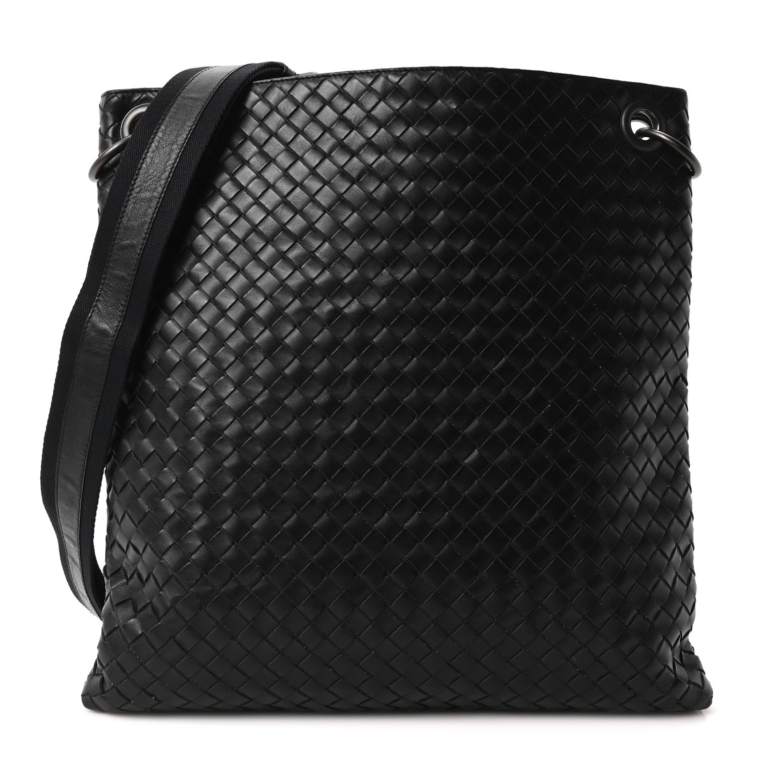 Nappa Intrecciato VN Crossbody Messenger Bag Black