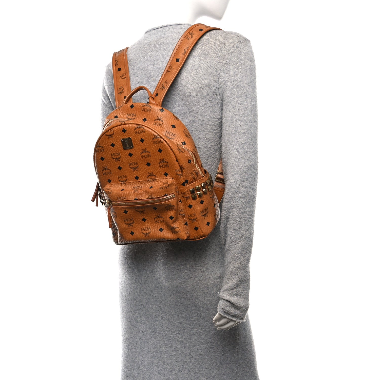 Visetos Small Side Stud Stark Backpack Cognac