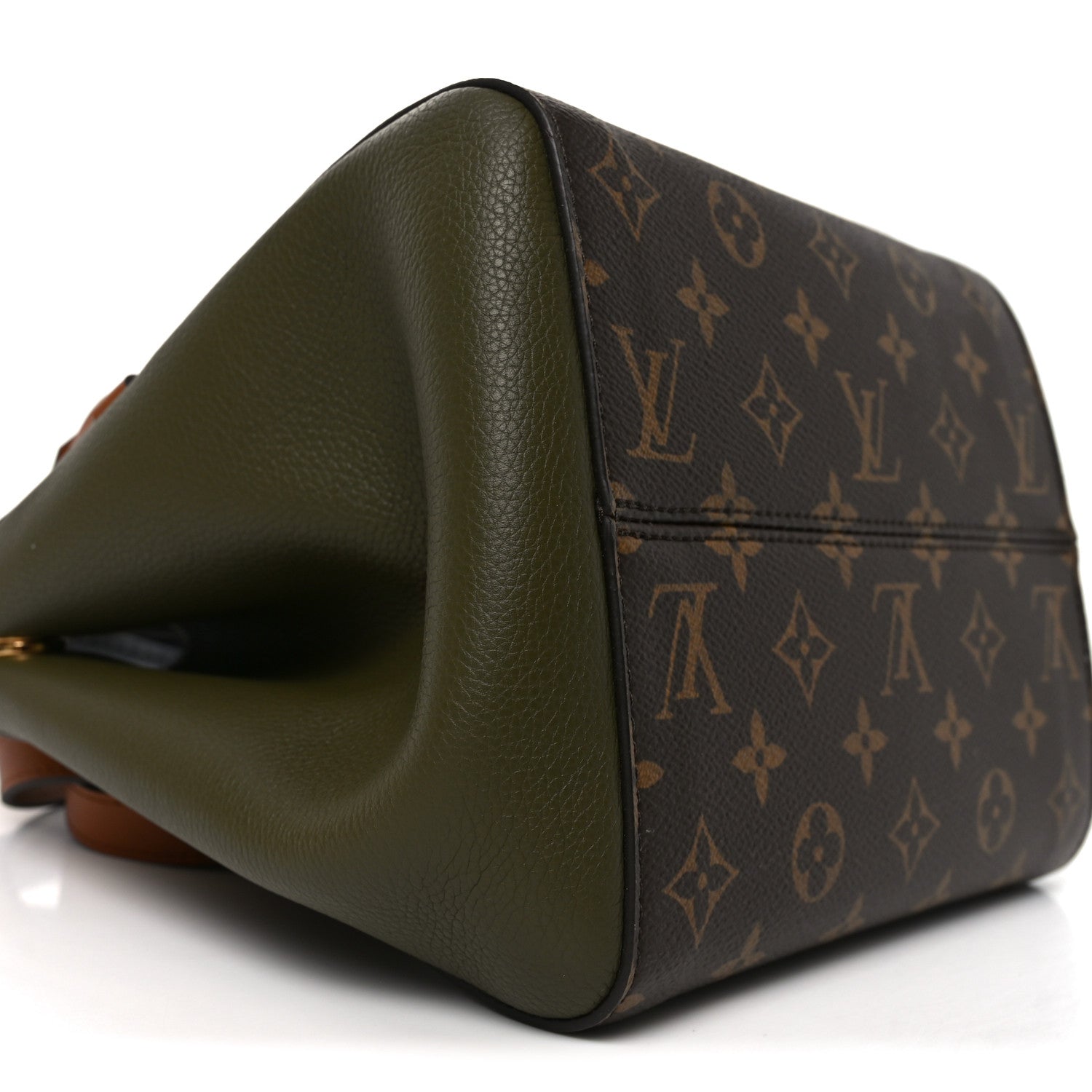 Calfskin Monogram Fold Tote PM Cream Khaki Black