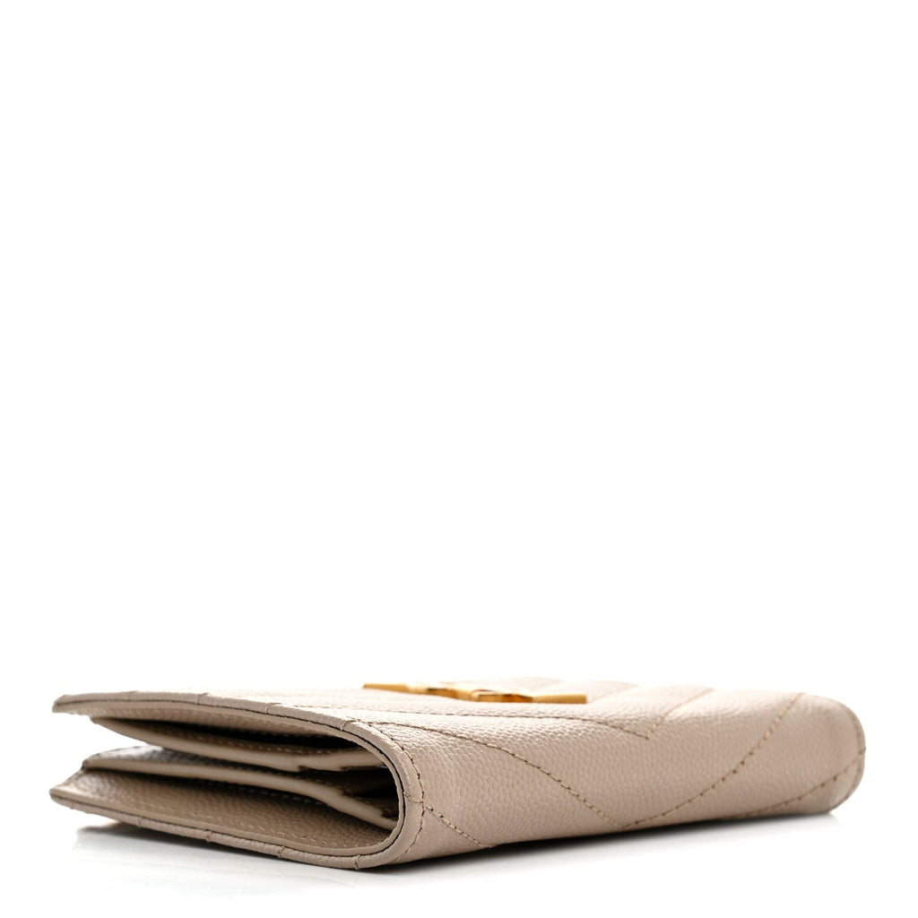 Grain De Poudre Matelasse Chevron Monogram Zipped  Case Dark Beige