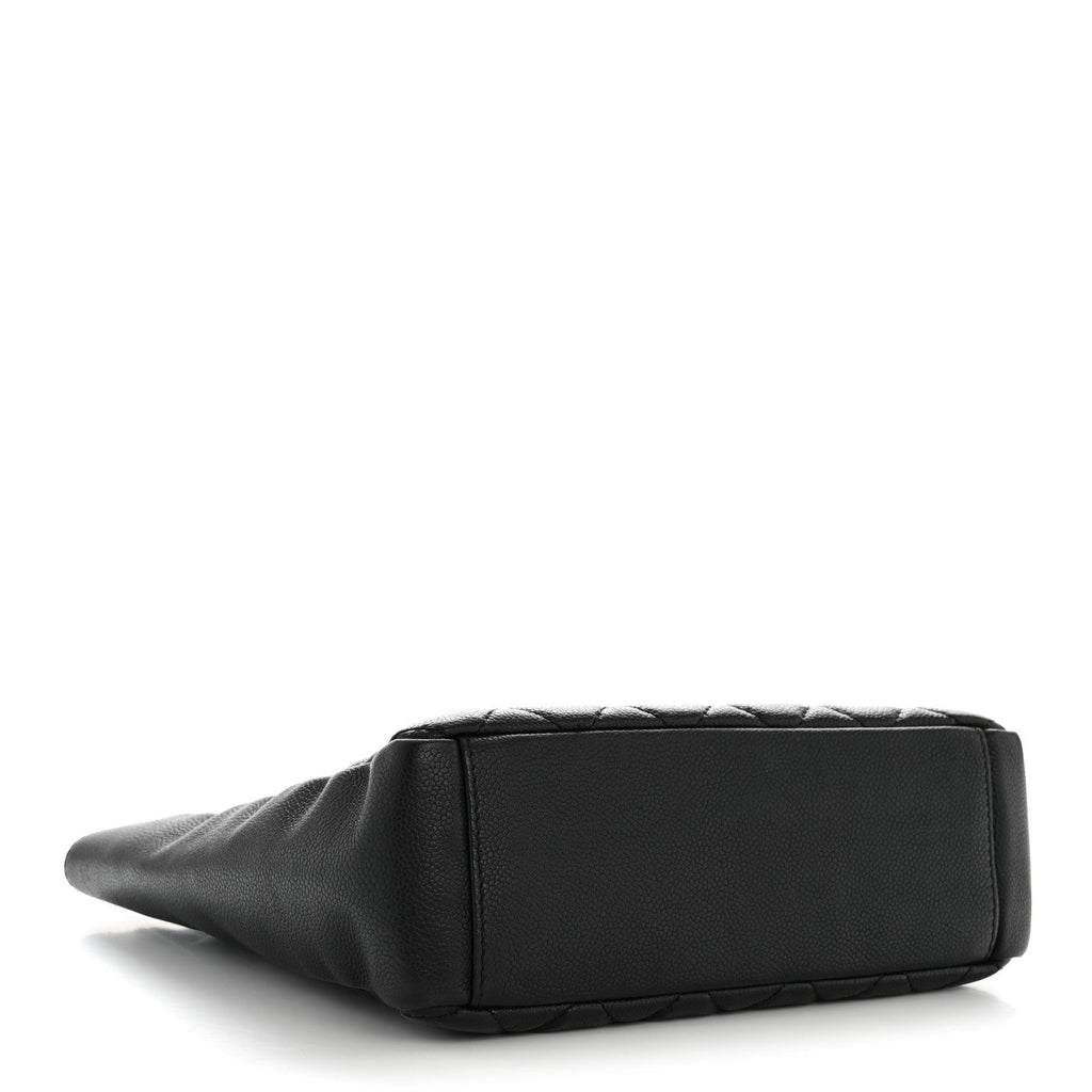 Caviar Quilted Petit Shopping Tote PST Black
