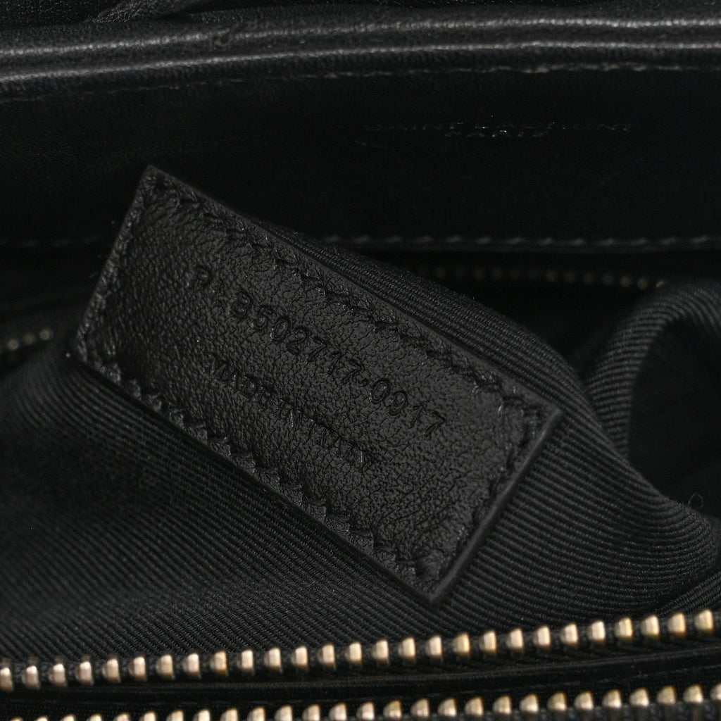 Calfskin Y Quilted Monogram Small Loulou Shopper Black