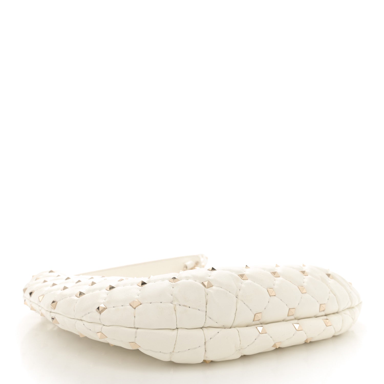 Nappa Small Rockstud Spike Hobo Ivory