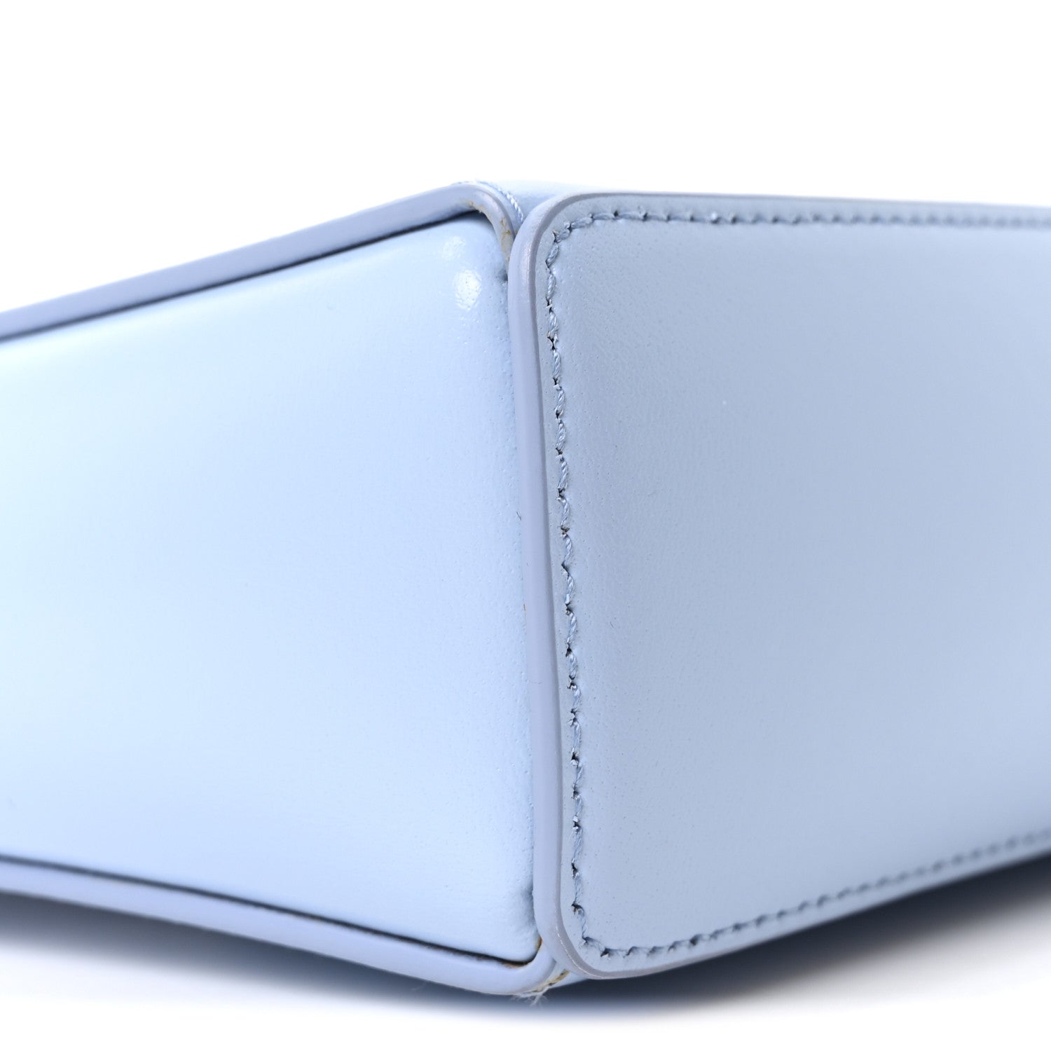 Box Calfskin Small Cut Out Shoulder Bag Light Blue