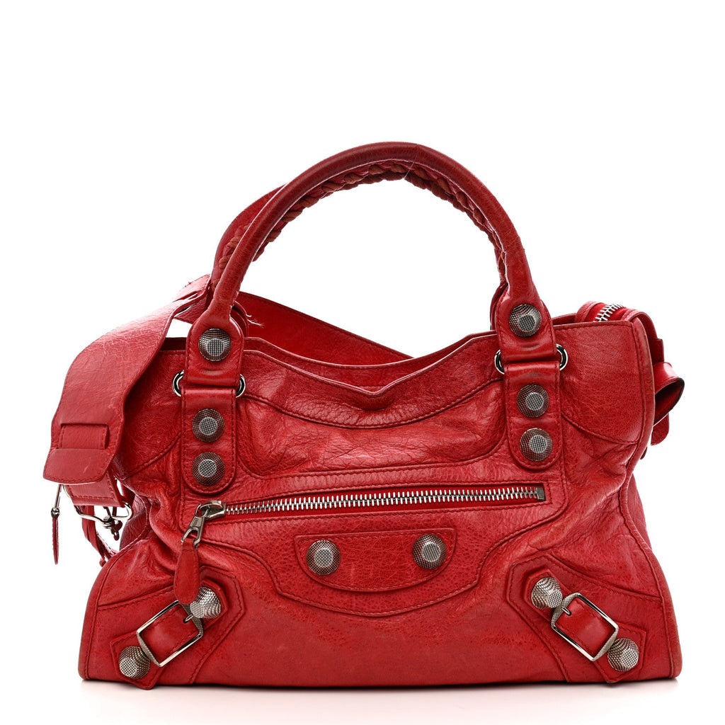 Agneau Giant 21 Silver Hardware City Rouge Coquelicot
