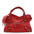 Agneau Giant 21 Silver Hardware City Rouge Coquelicot