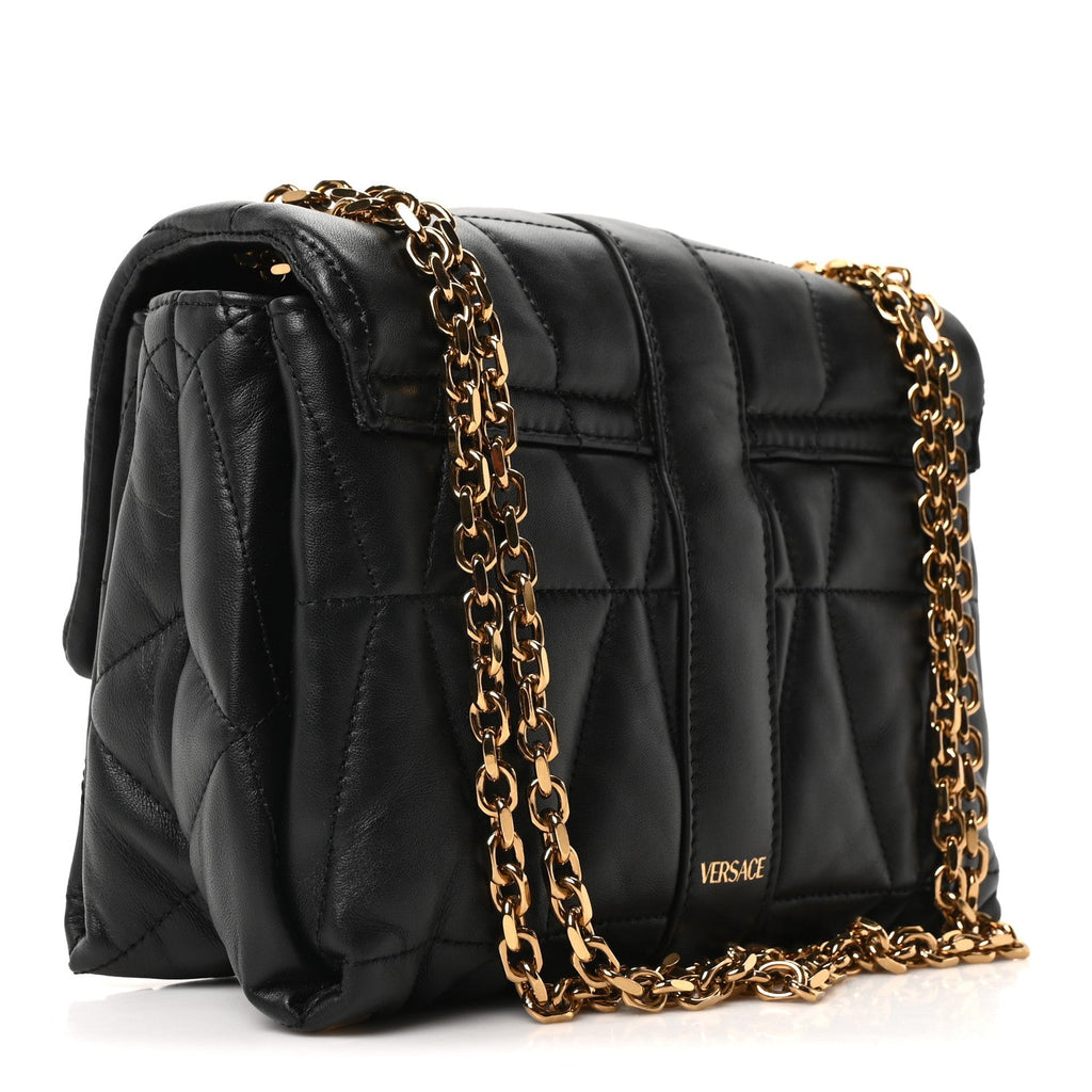 Nappa Quilted Kleio Shoulder Bag Black