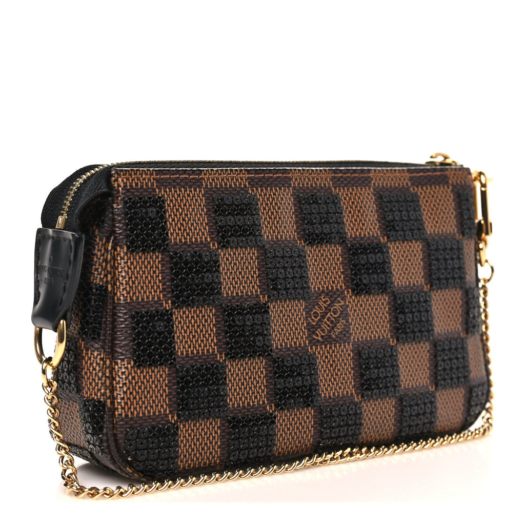 Damier Paillettes Mini Pochette Accessories Black