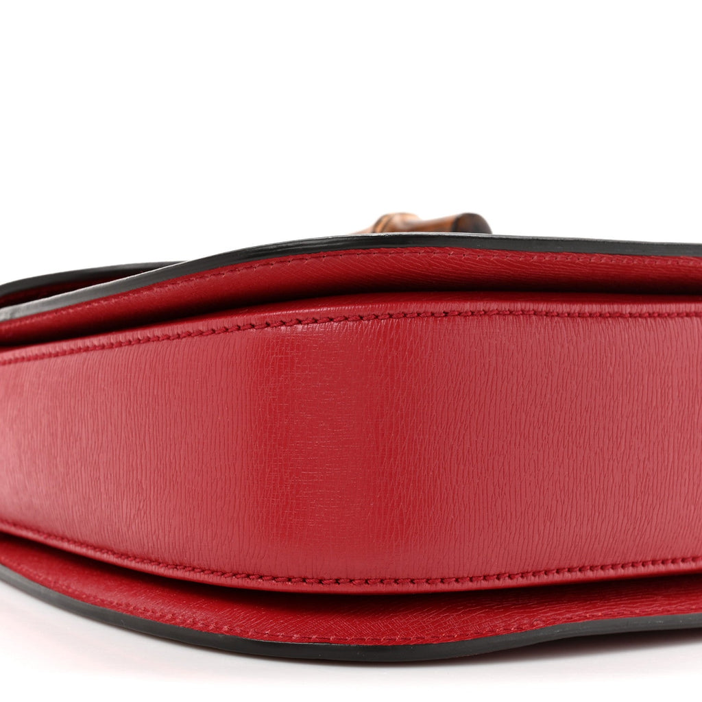 Shangai Calfskin Small Classic Bamboo Top Handle Bag Romantic Cerise