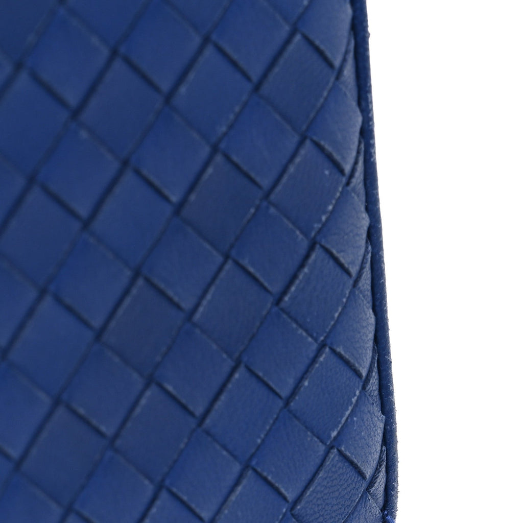 Nappa Intrecciato Zip Around Wallet Cobalt
