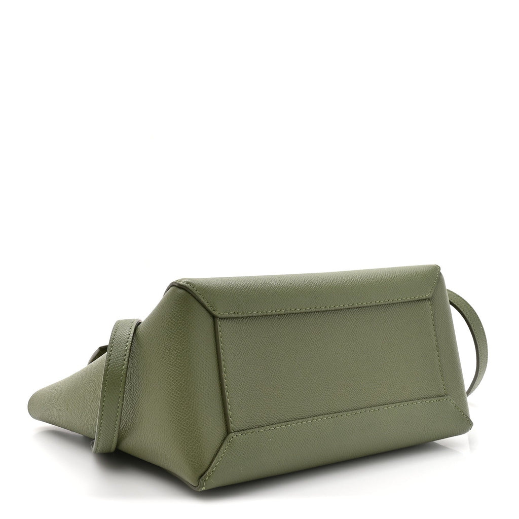 Grained Calfskin Micro Belt Bag Army Green