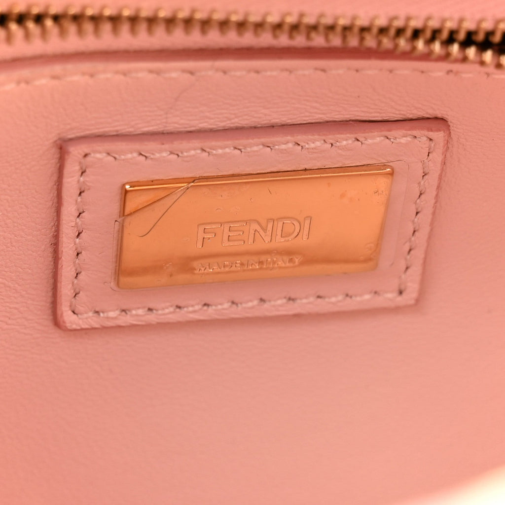 Shearling Nappa Macro FF 1974 Mini Peekaboo Iconic Satchel White Ice Cuoio Miele Scuro
