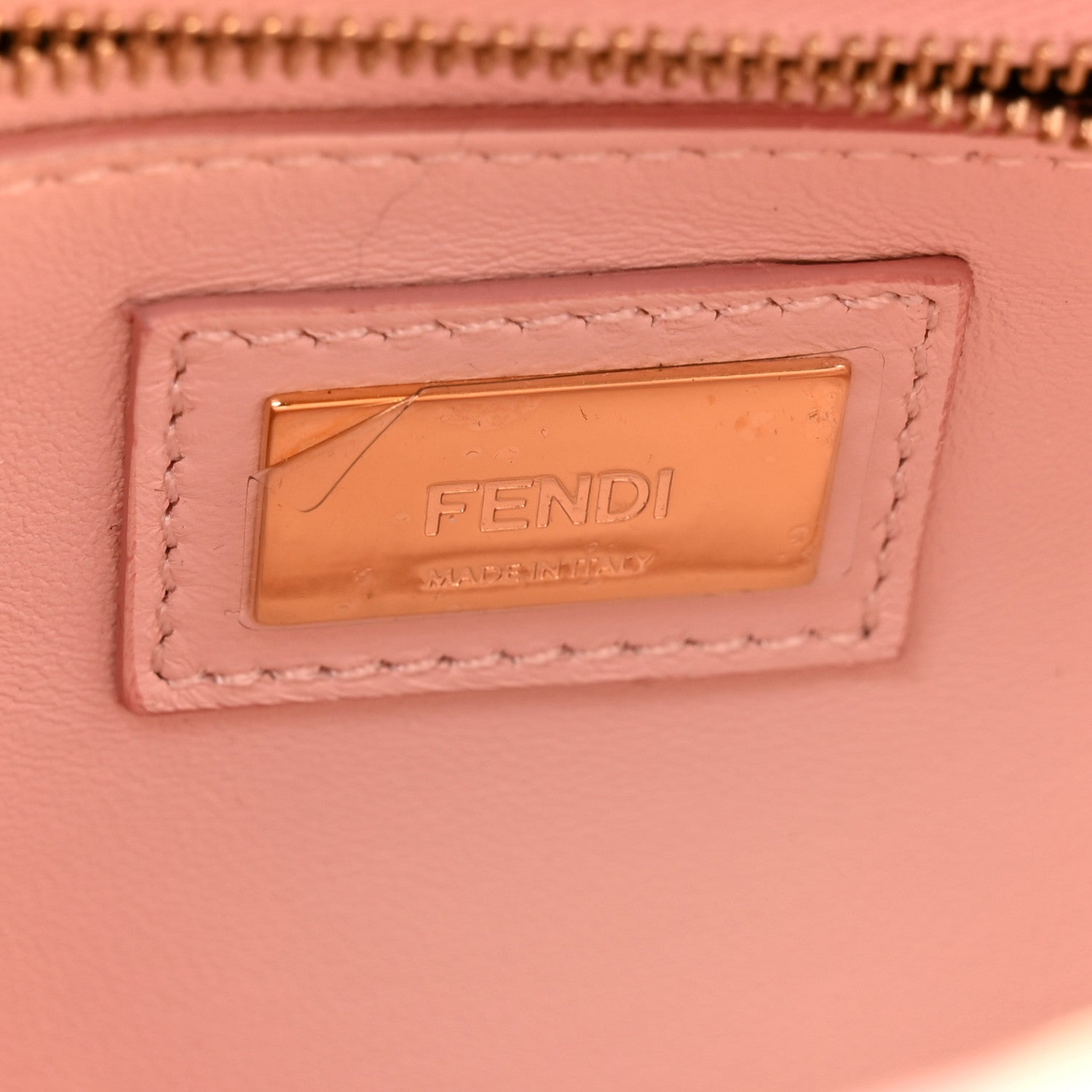 Shearling Nappa Macro FF 1974 Mini Peekaboo Iconic Satchel White Ice Cuoio Miele Scuro