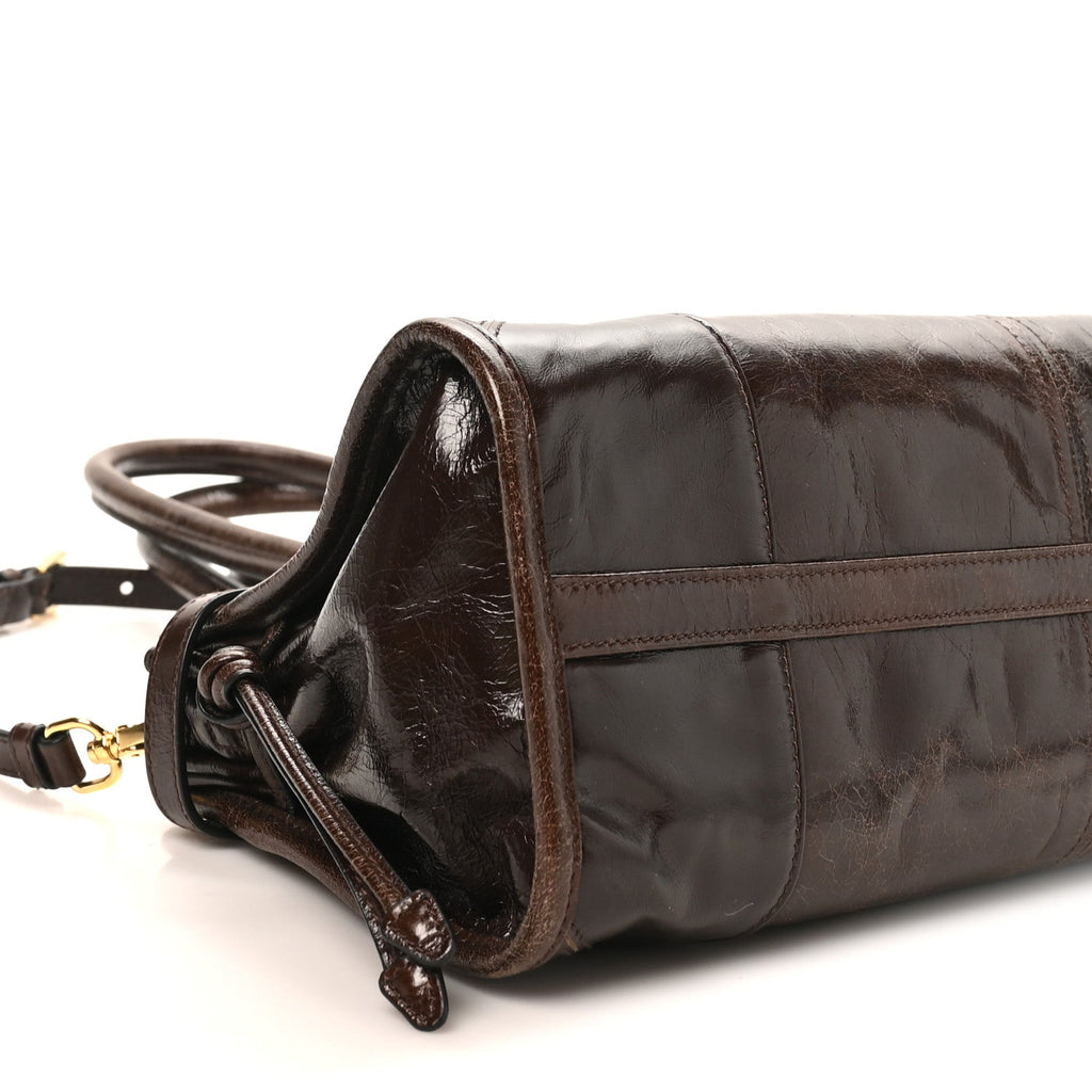 Shiny Nappa Medium Bonnie Shoulder Bag Moro