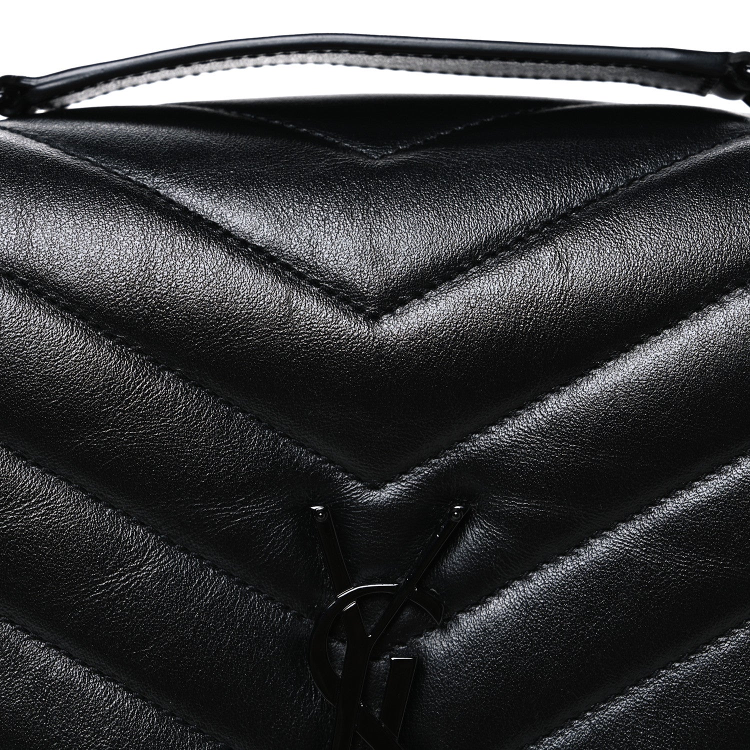 Calfskin Y Quilted Monogram Monochrome Medium Loulou Chain Satchel Black
