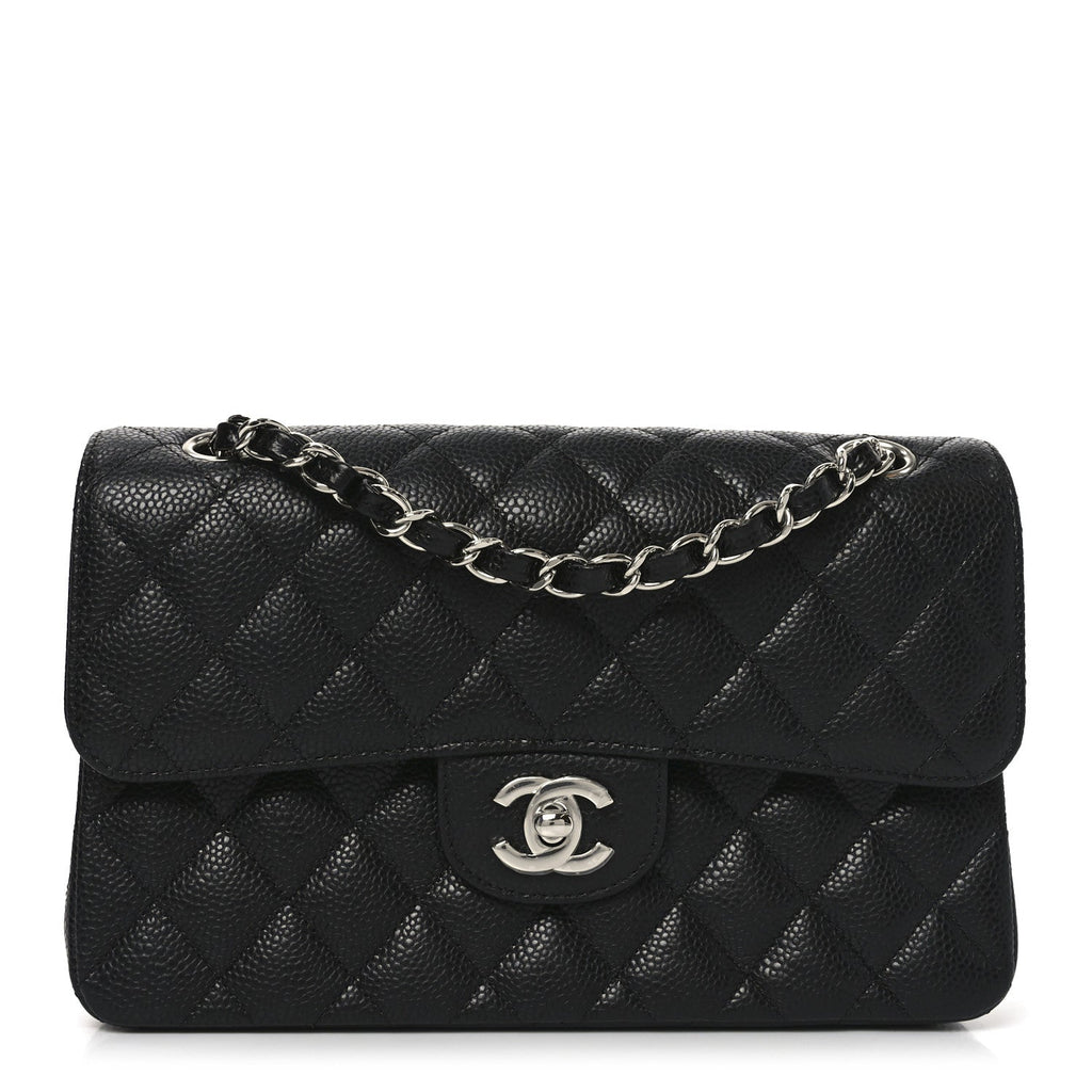 Caviar Quilted Small Double Flap Black