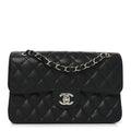 Caviar Quilted Small Double Flap Black