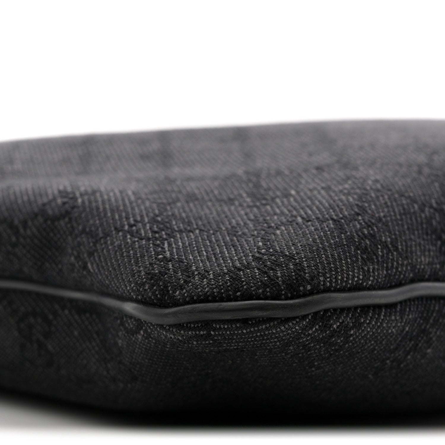 Denim Monogram Flat Messenger Bag  Black
