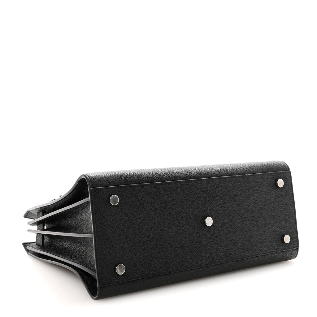 Grained Calfskin Small Sac De Jour Black