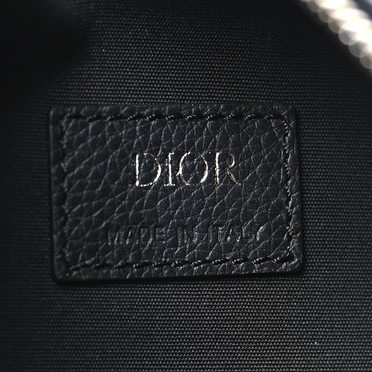 Grained Calfskin Oblique Scarab Sling Bag Blue Black