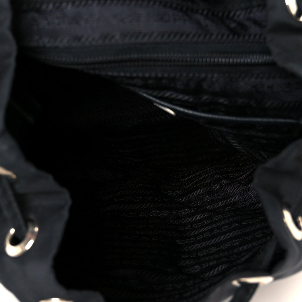 Tessuto Nylon Saffiano Small Backpack Black