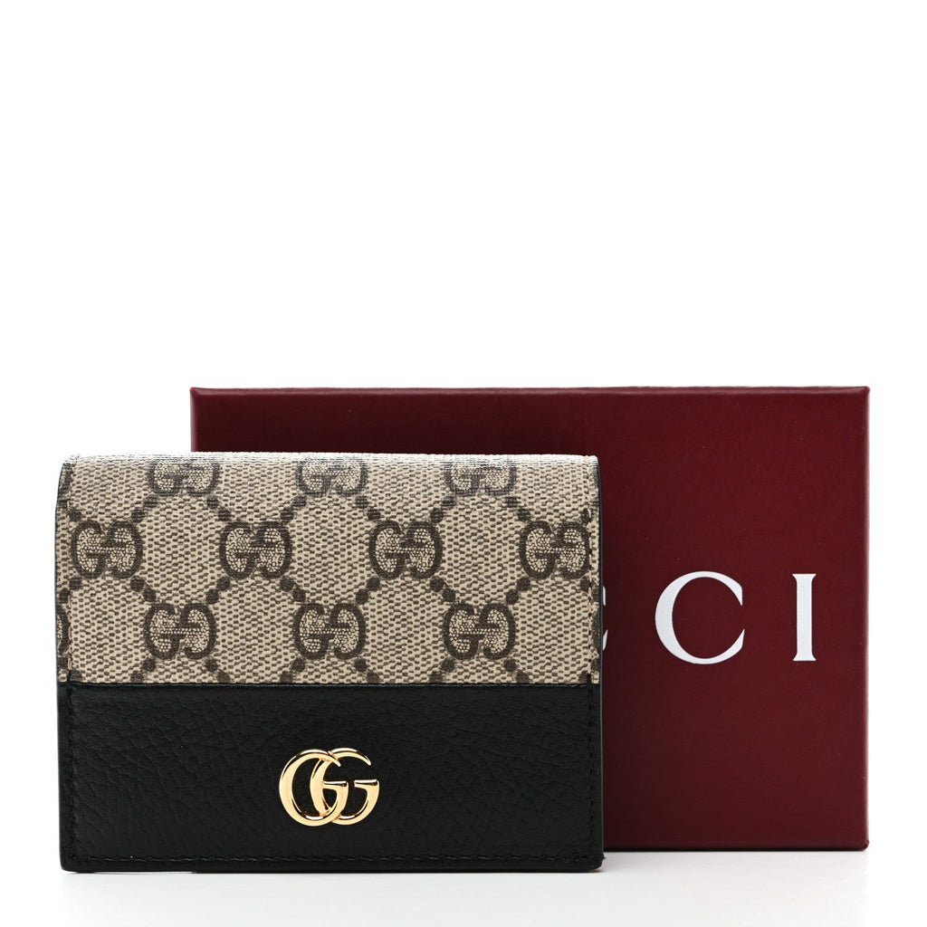 Dollar Calfskin GG Supreme Monogram GG Marmont  Case Black Beige Ebony