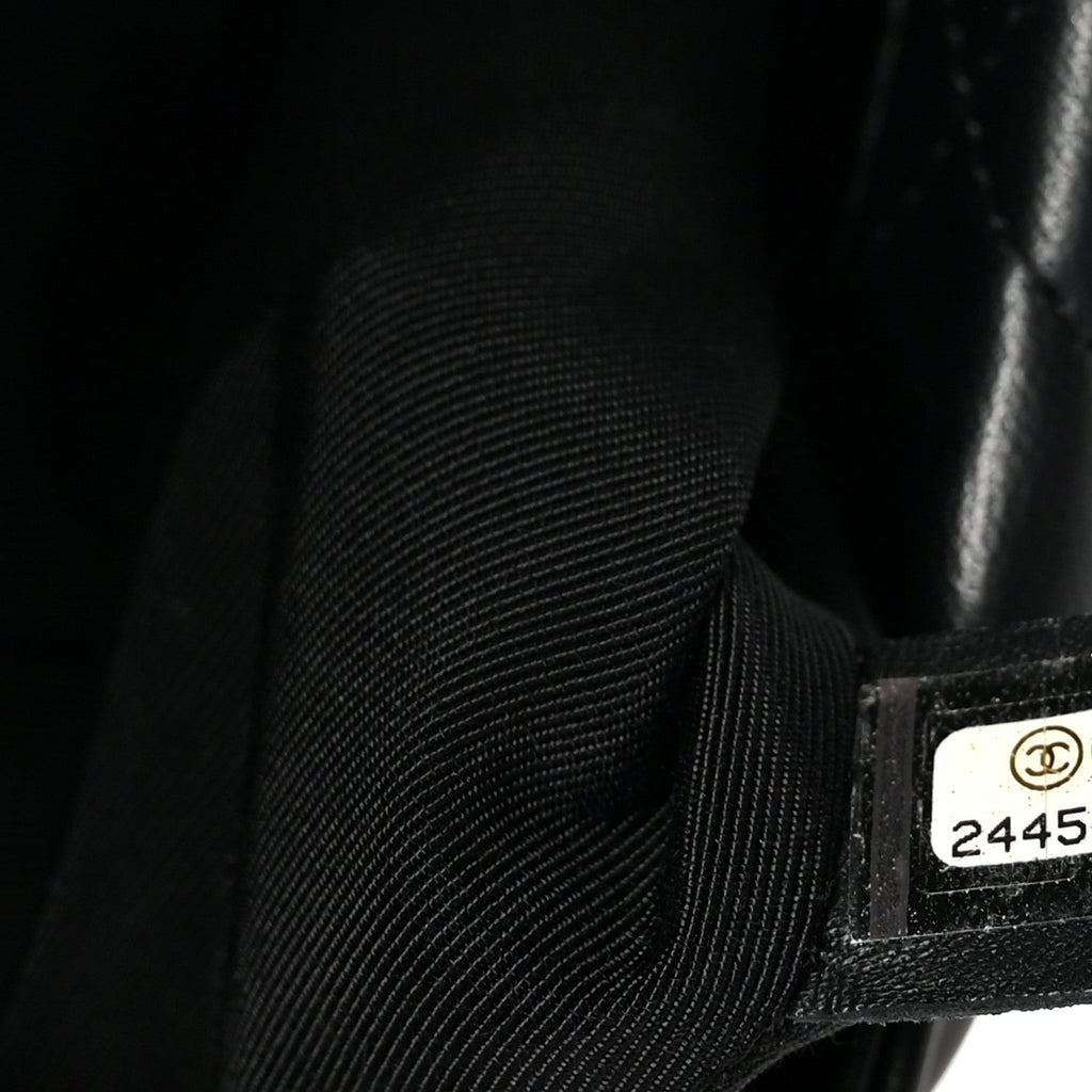 Lambskin Quilted Fold Up Again Clutch Black
