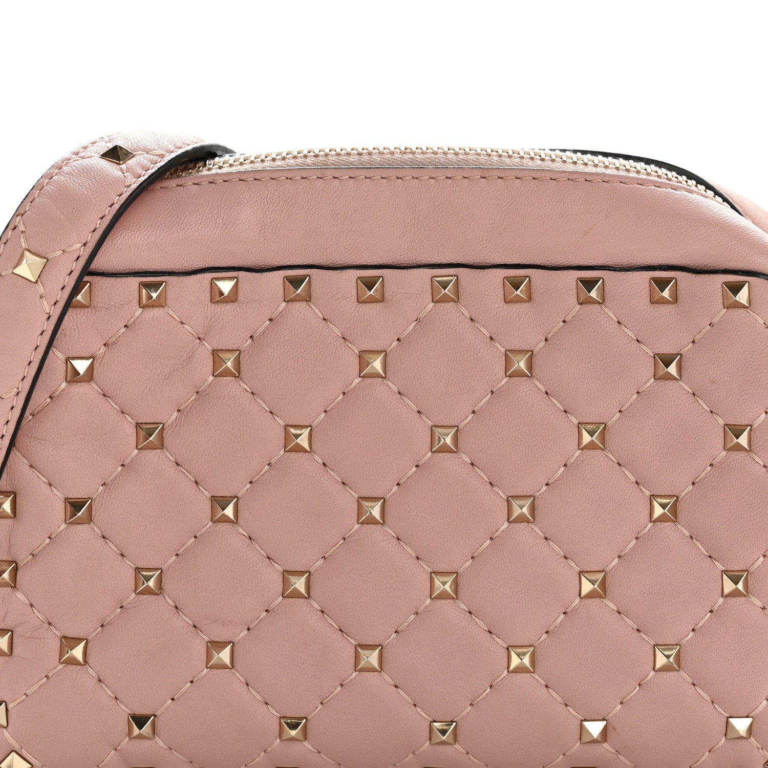 Nappa Rockstud Spike Camera Crossbody Bag Water Rose