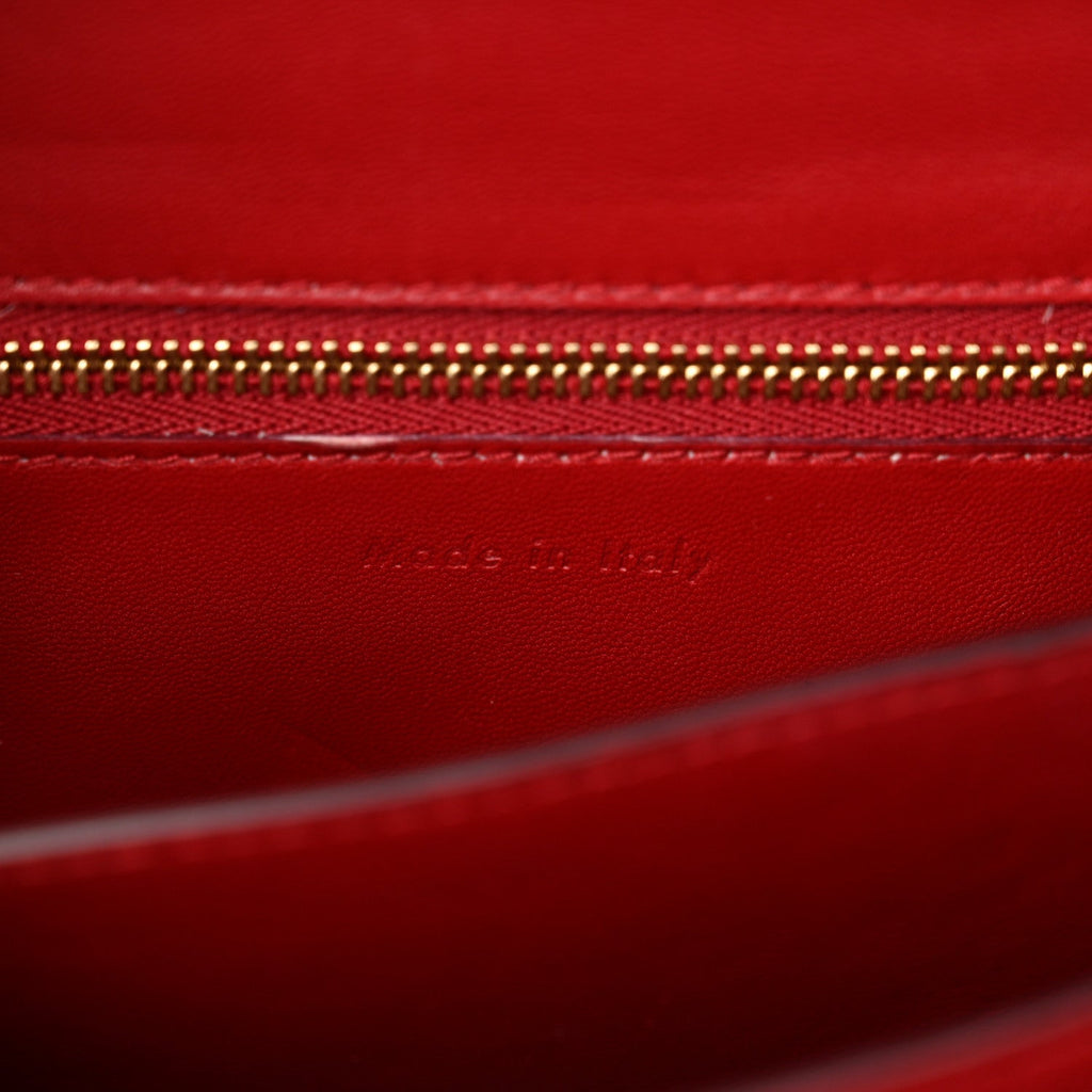 Smooth Calfskin Small Classic Box Flap Bag Red