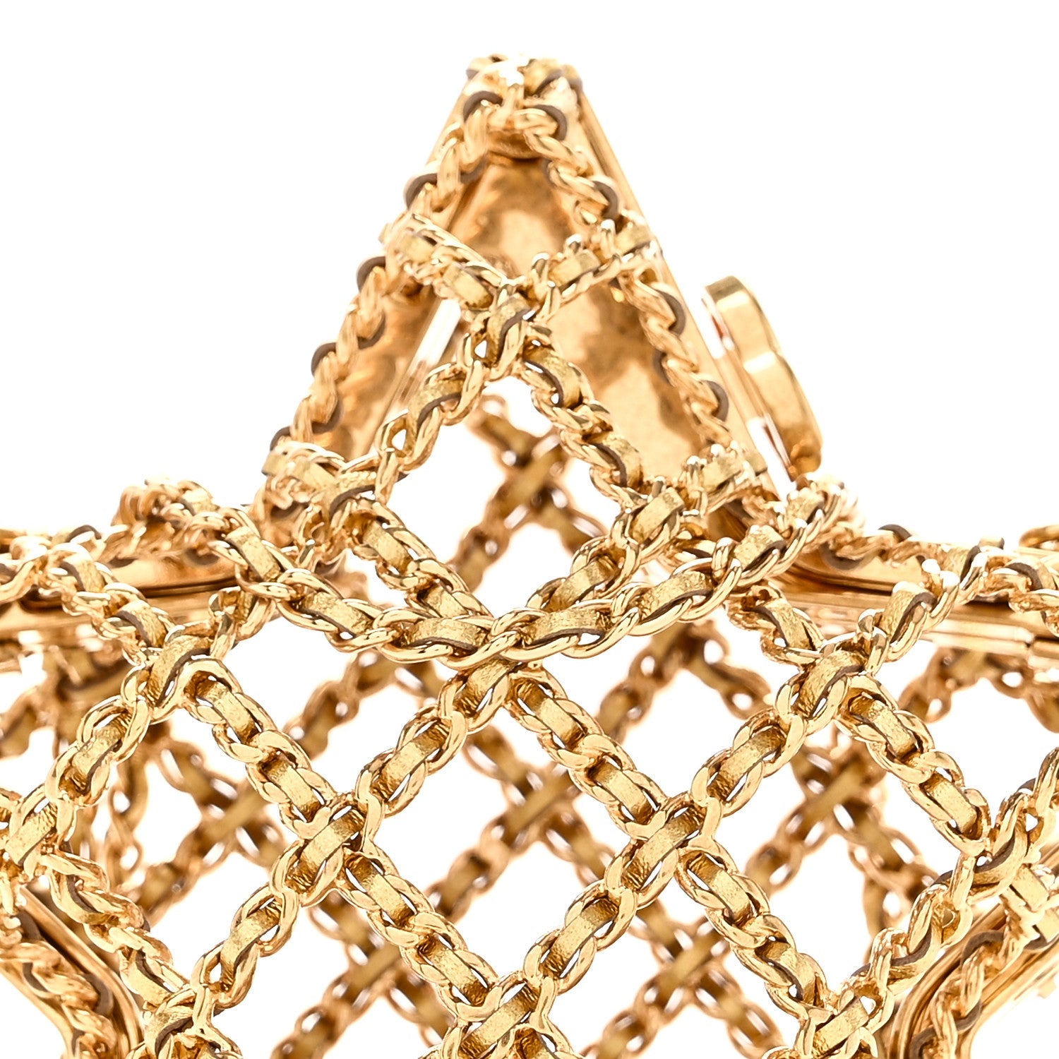 Metal CC Star Minaudiere Crossbody Gold