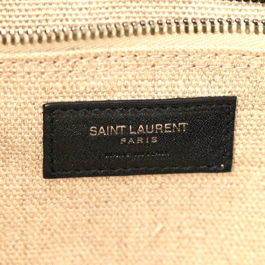 Linen Calfskin Rive Gauche Tote Optic White