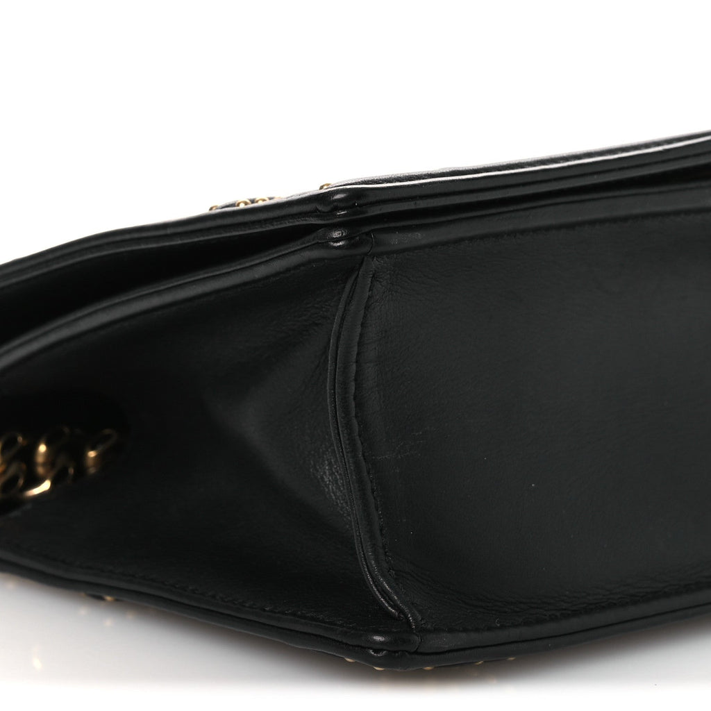 Lambskin Studded Medium Diorama Flap Bag Black
