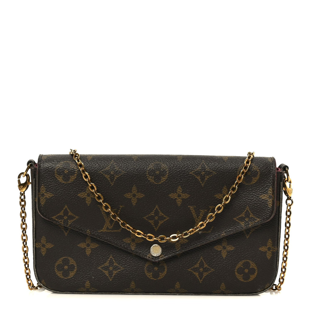 Monogram Pochette Felicie Chain Wallet Fuchsia