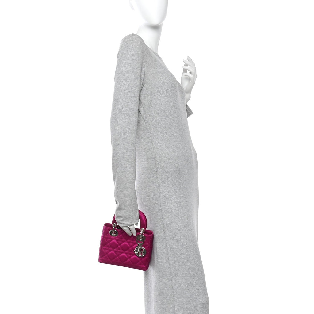 Satin Cannage Mini Lady Dior Pink