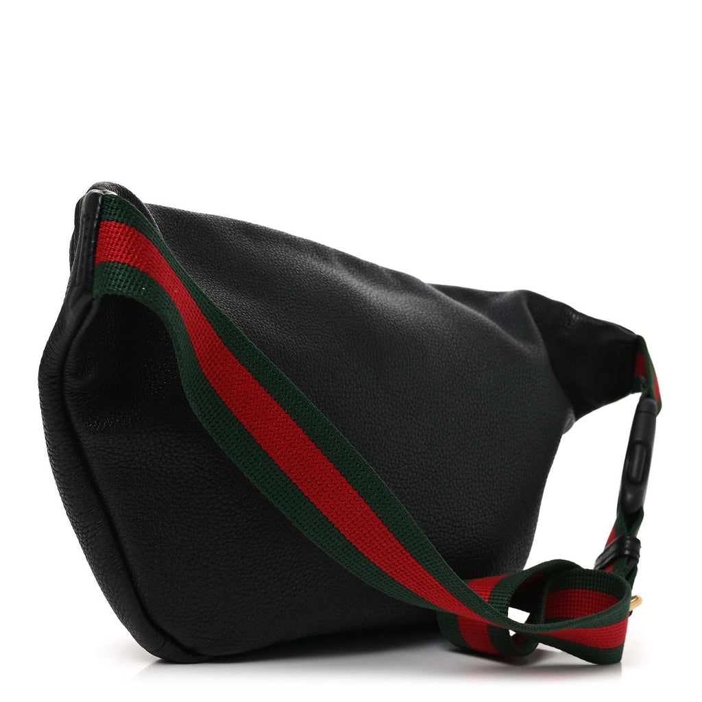 Grained Calfskin Small Logo Belt Bag Black