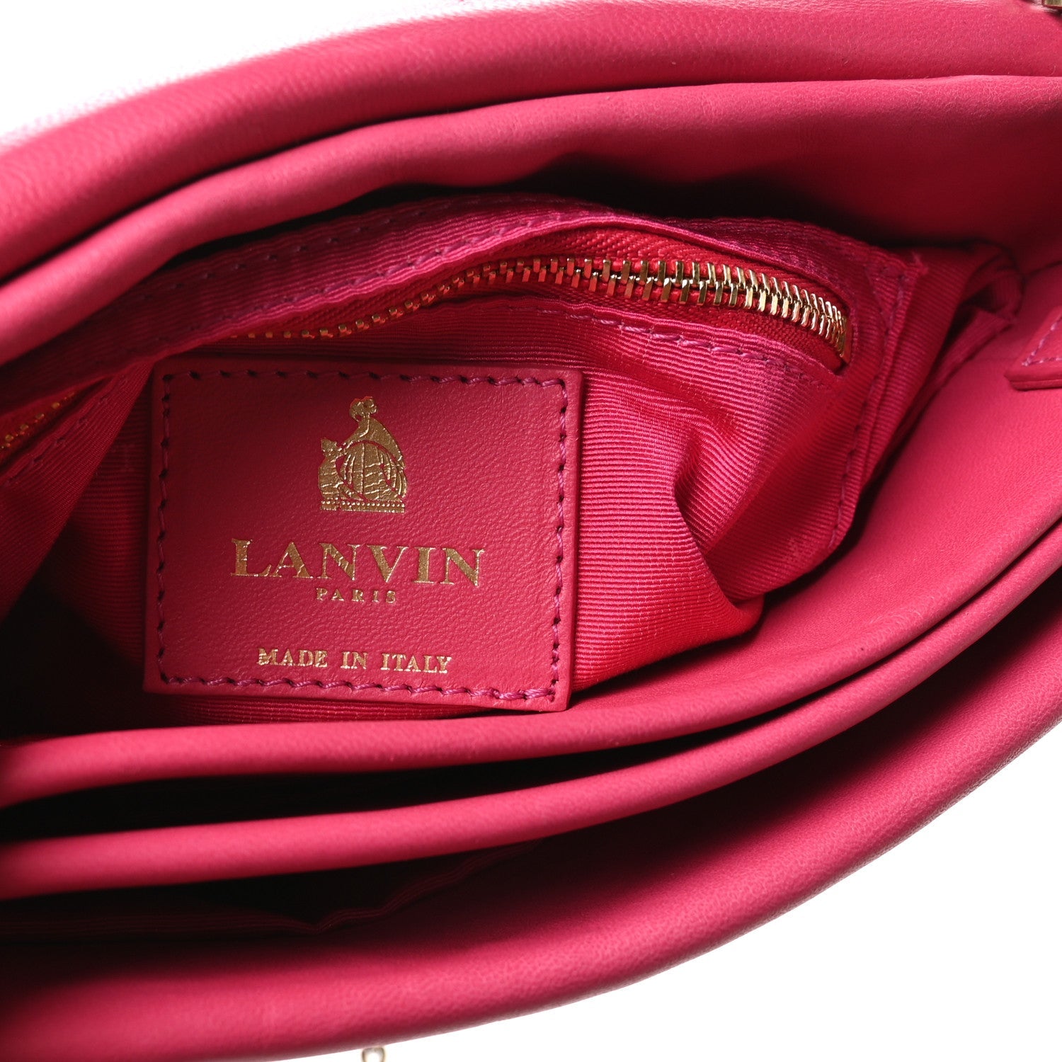 Lambskin Quilted Mini Sugar Flap Shoulder Bag Fuchsia