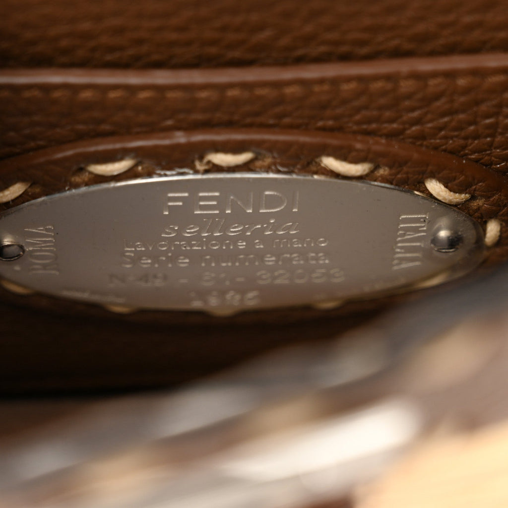 Cuoio Romano Raffia Woven Petite Peekaboo I SEE U Satchel Natural Gianduia