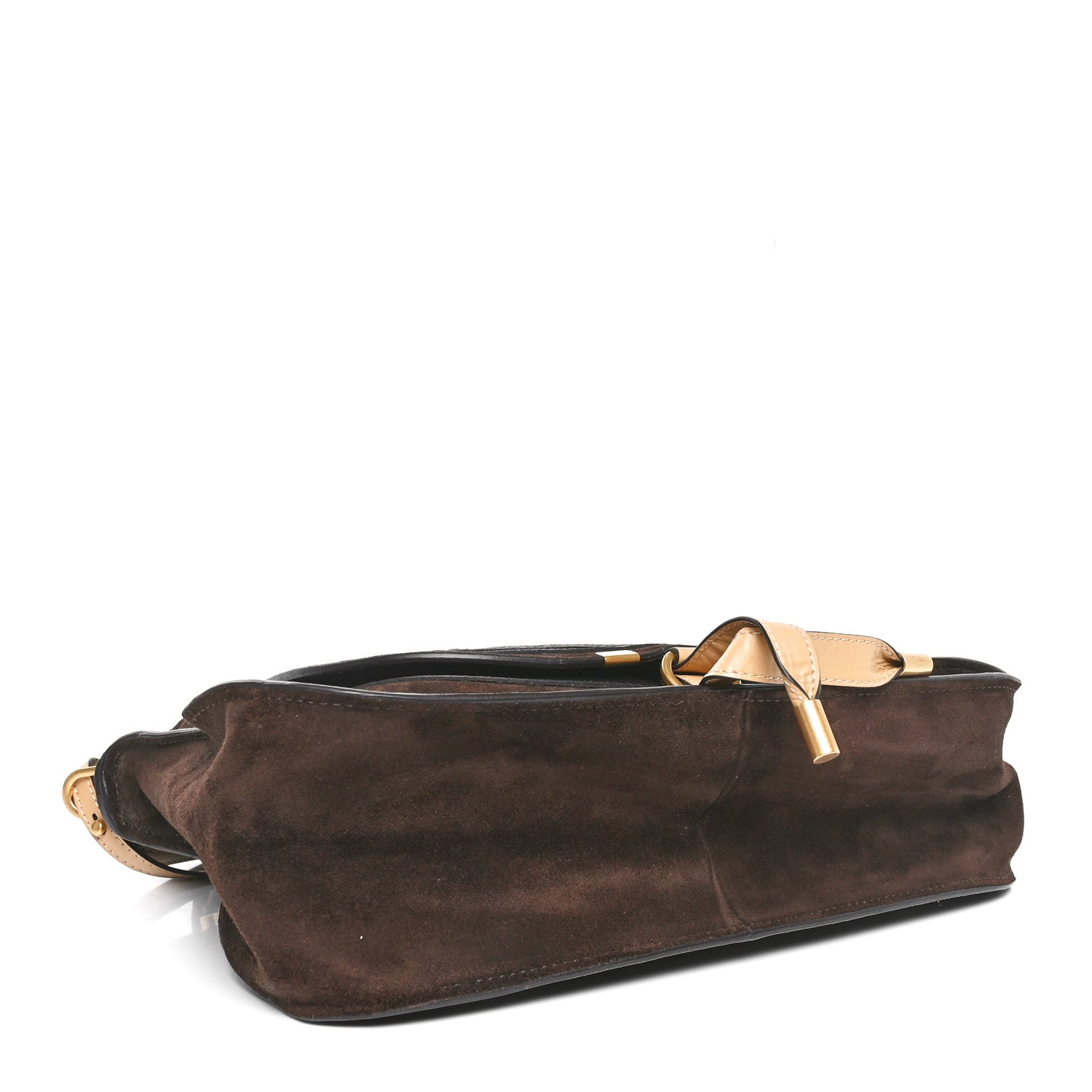 Suede Calfskin Braided Medium Marcie Double Carry Dark Brown