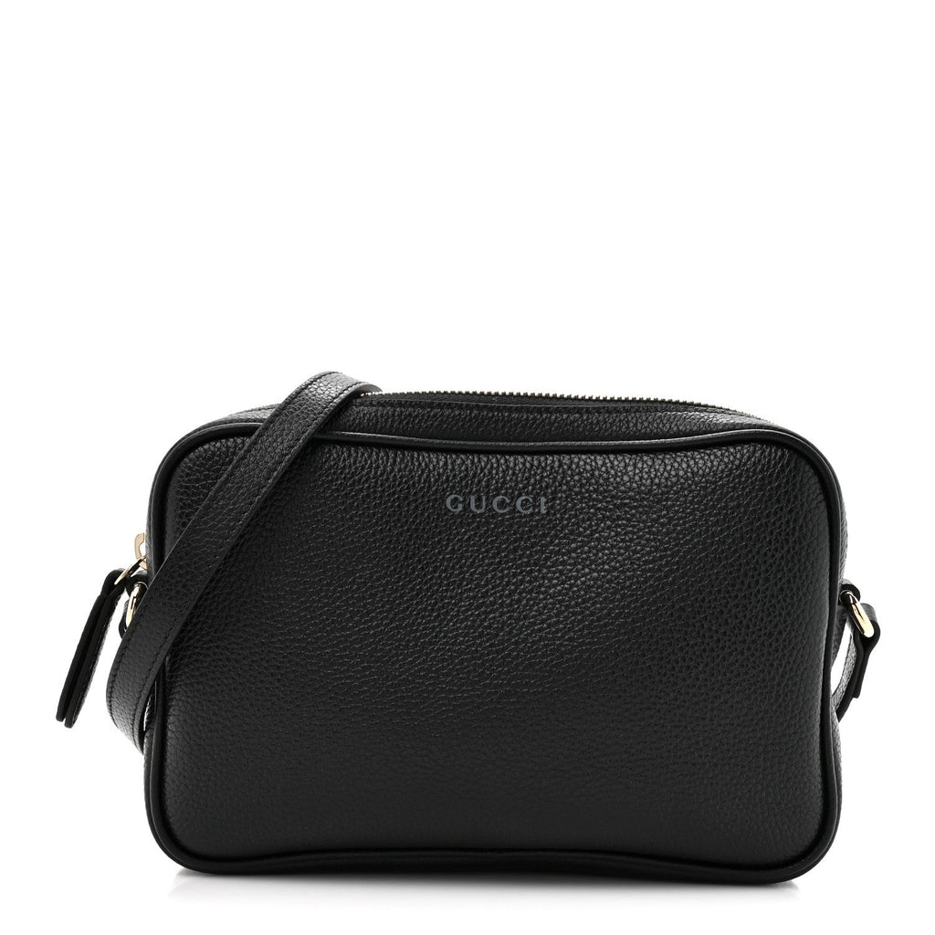 Pebbled Calfskin Shoulder Bag  Black