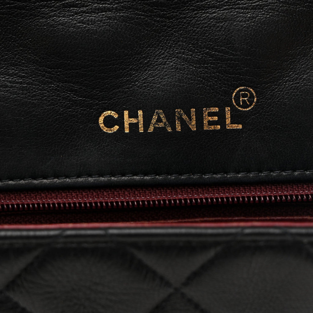 Lambskin Quilted Medium Single Flap Black