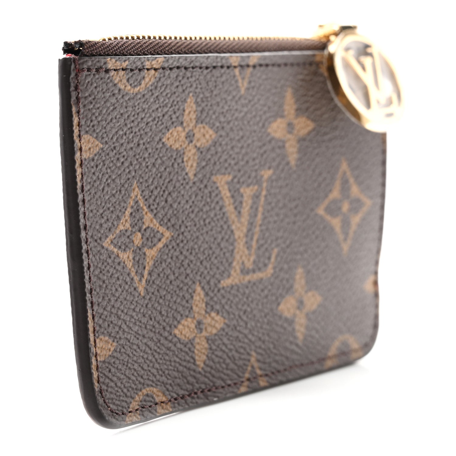 Monogram Zipped Romy  Holder Red