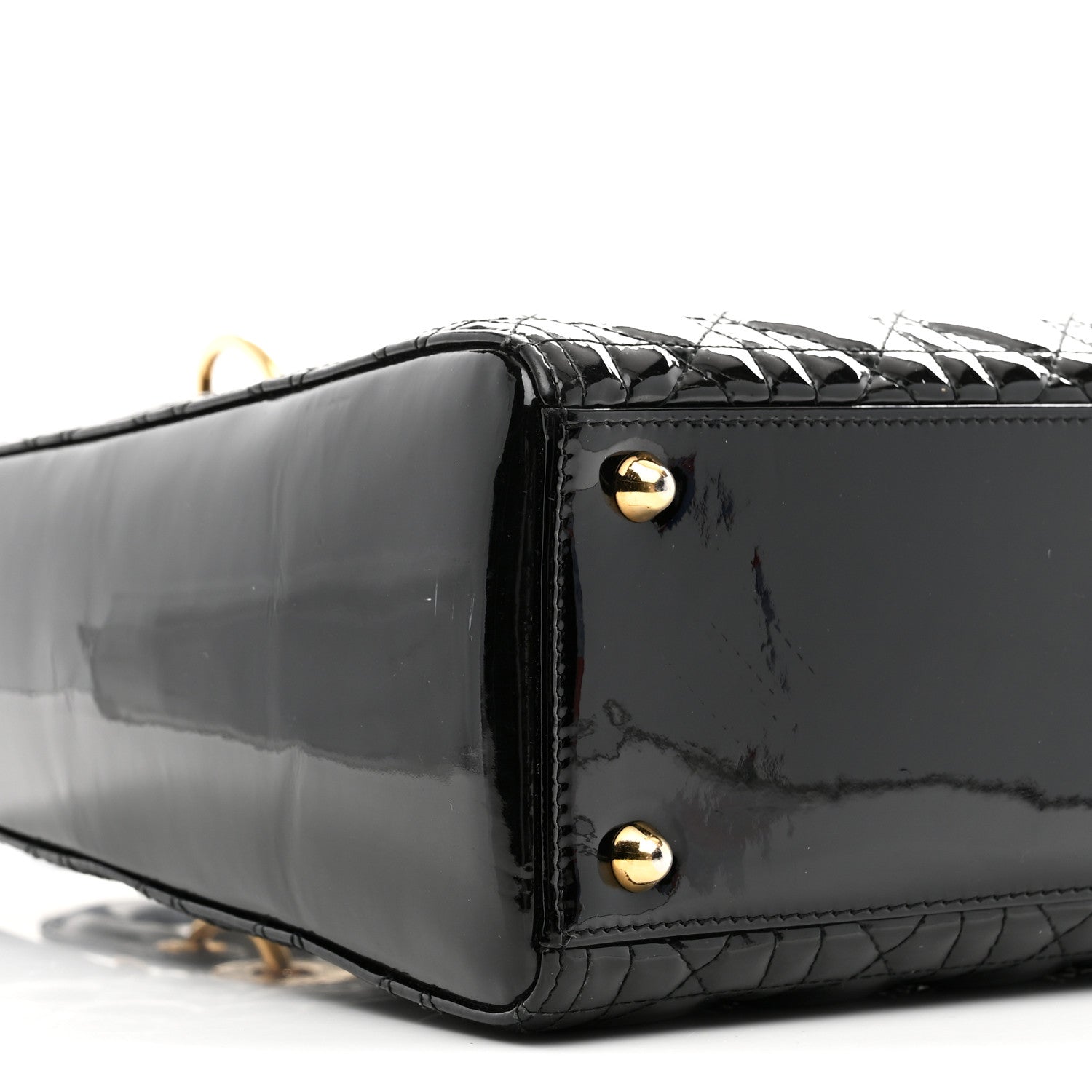 Patent Cannage Large Lady Dior Black