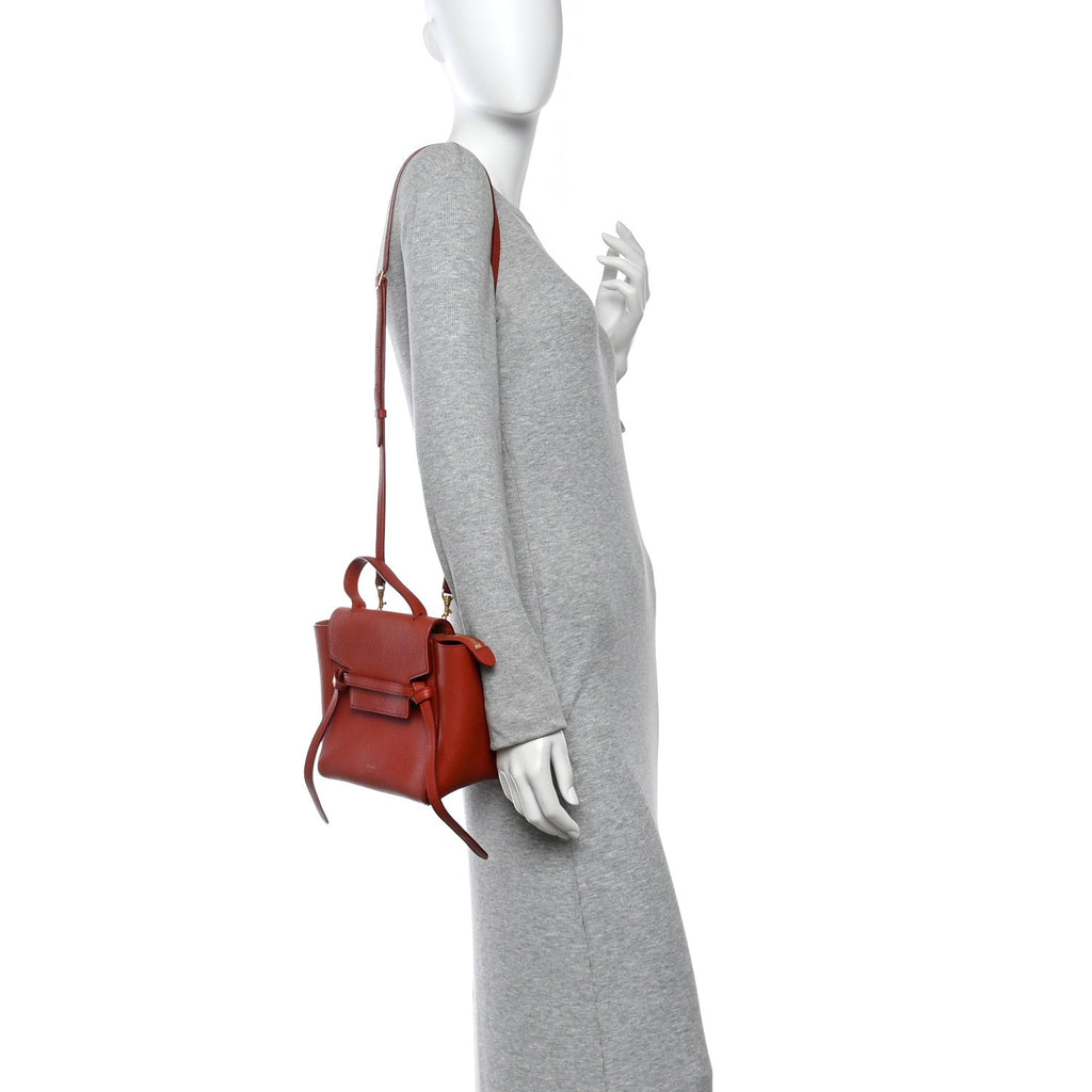 Grained Calfskin Nano Belt Bag Coral