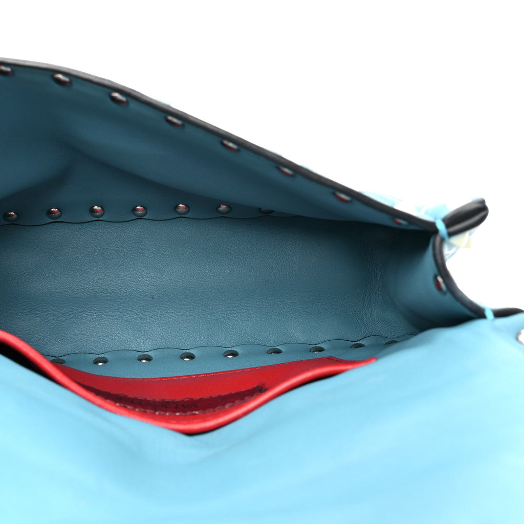 Nappa Small Free Rockstud Spike Shoulder Bag Cerulean