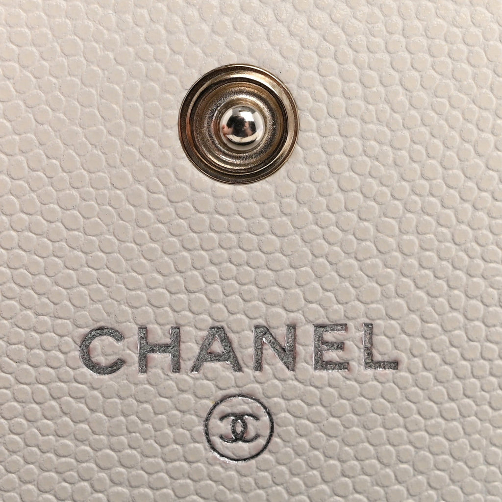 Caviar Quilted My Everything Flap  Holder Wallet White Black