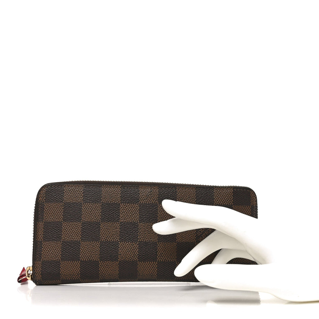 Damier Ebene Clemence Wallet Cherry